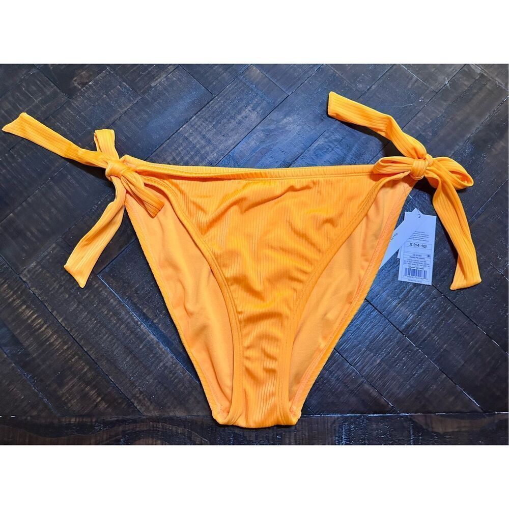 Wild Fable Orange Ribbed Plus Size Bikini Bottom Size X 14-16 New